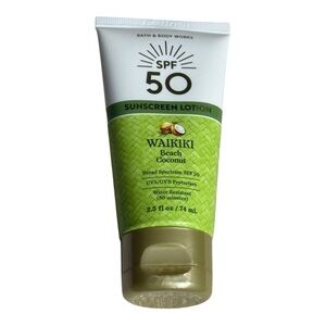 Bath & Body Works Waikiki Beach Coconut SPF 50 Sunscreen - Green & Gold